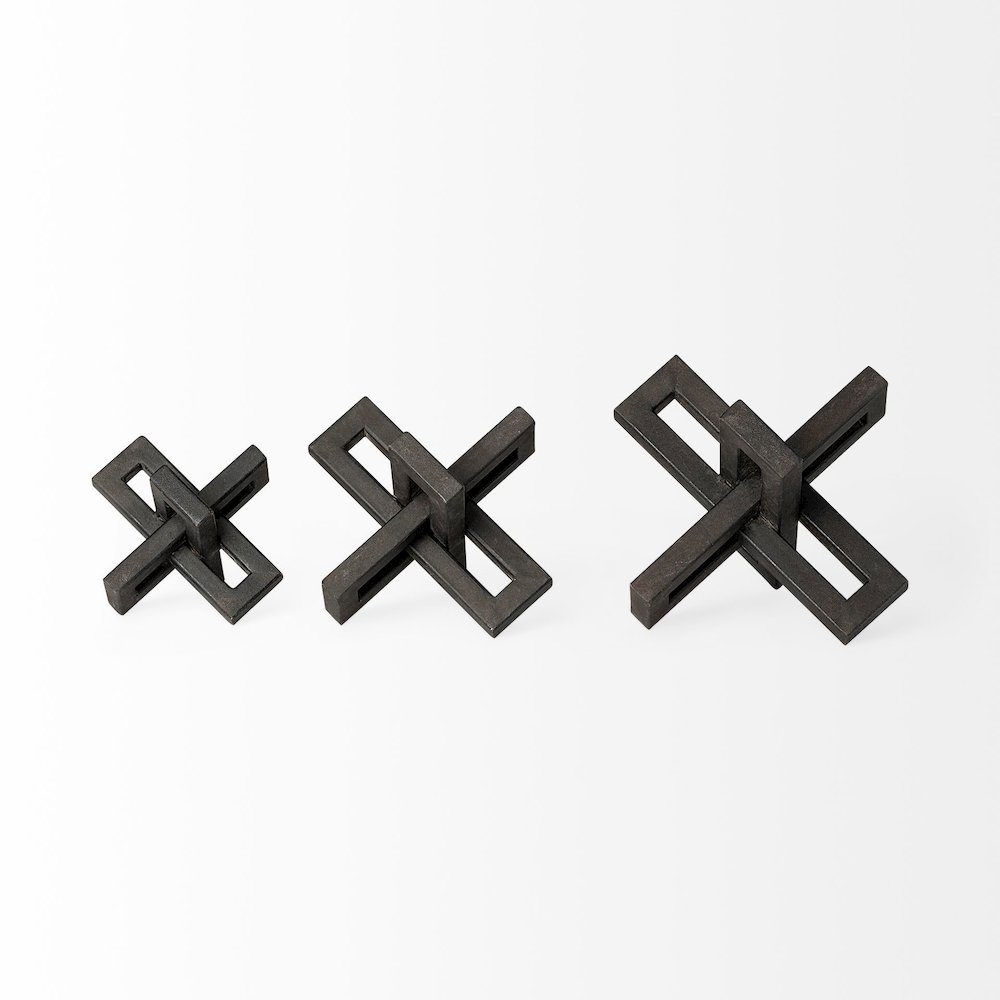 Aleph (Set of 3) Black Metal Small Medium & Large Jacks. Picture 5