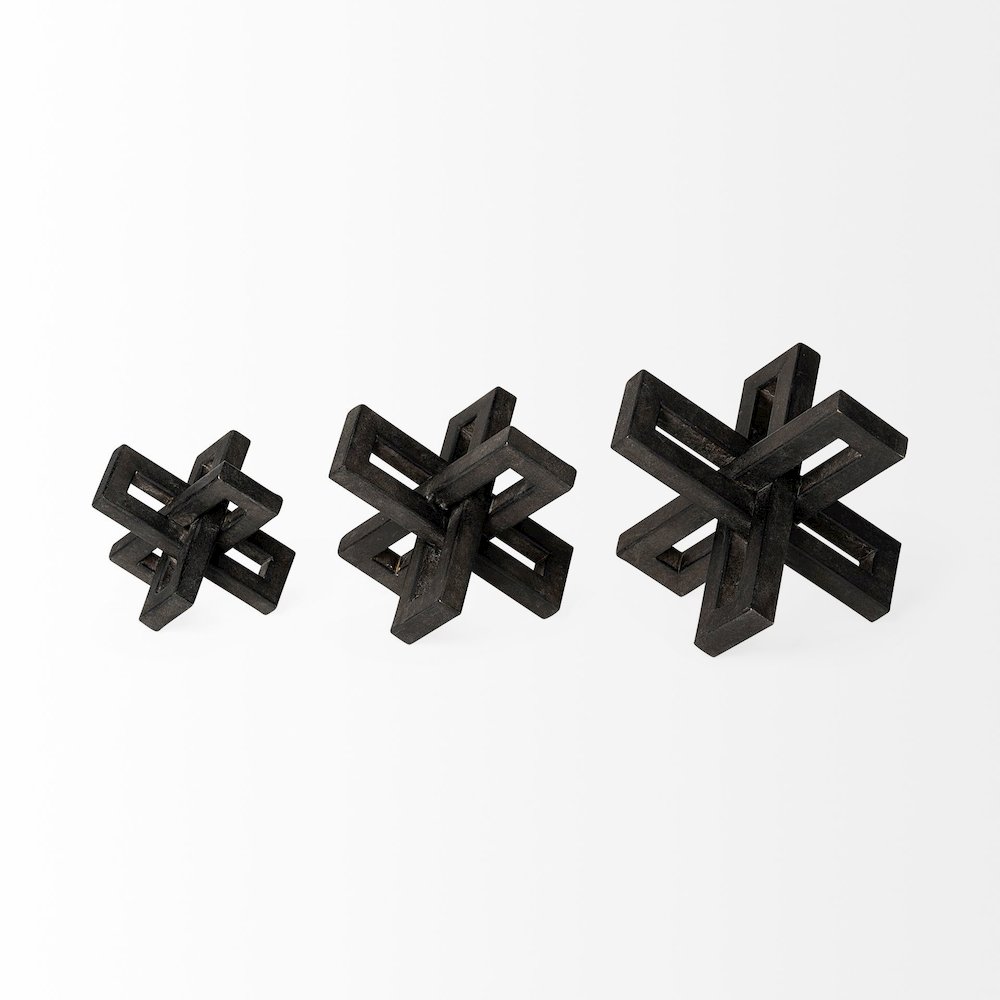 Aleph (Set of 3) Black Metal Small Medium & Large Jacks. Picture 6