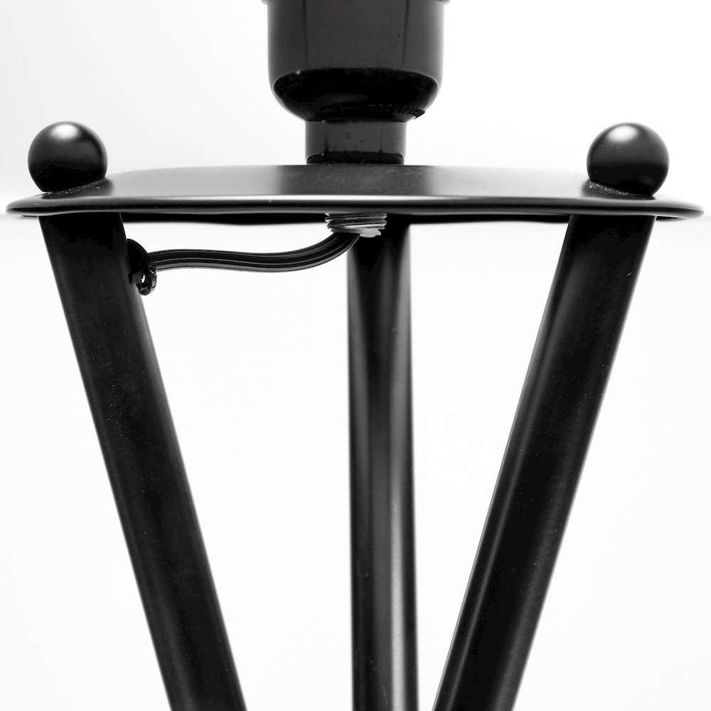 Ambrose 20.0L x 20.0W x 61.8H Black MetalWhite Fabric Shade Floor Lamp. Picture 2