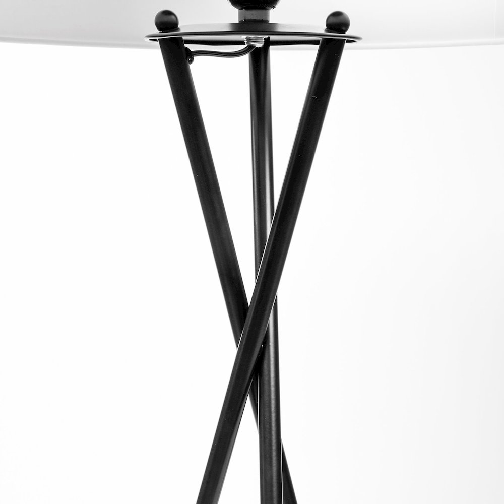 Ambrose 20.0L x 20.0W x 61.8H Black MetalWhite Fabric Shade Floor Lamp. Picture 3