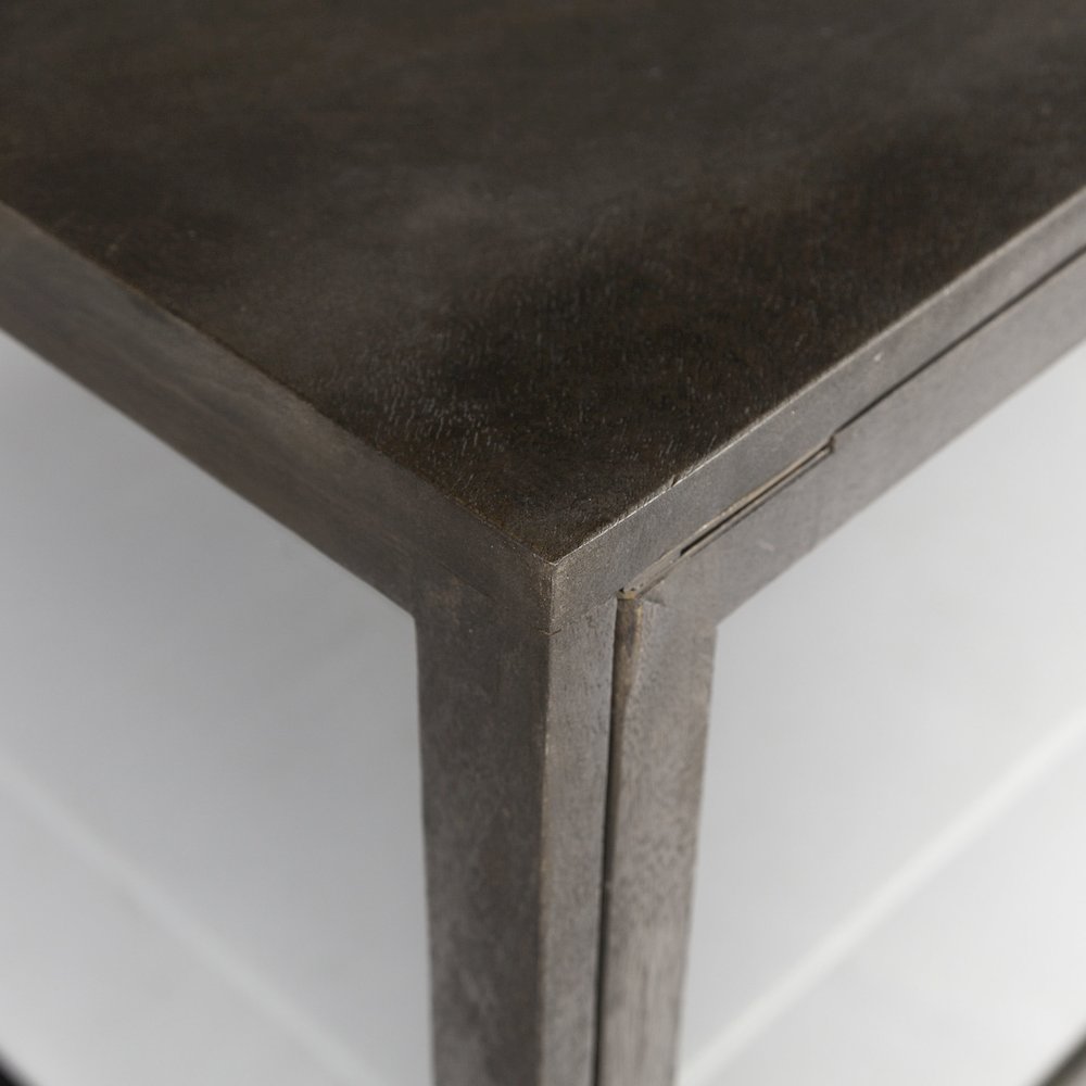 Arelius 70x18 Black-Brown Wood, Black Metal Base 4 Glass Cabinet Doors Sideboard. Picture 6