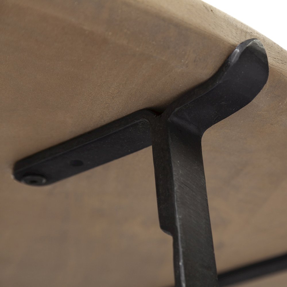 (Set Of 2) Brown Solid Wood Top Black Metal Base Nesting Coffee Tables. Picture 7