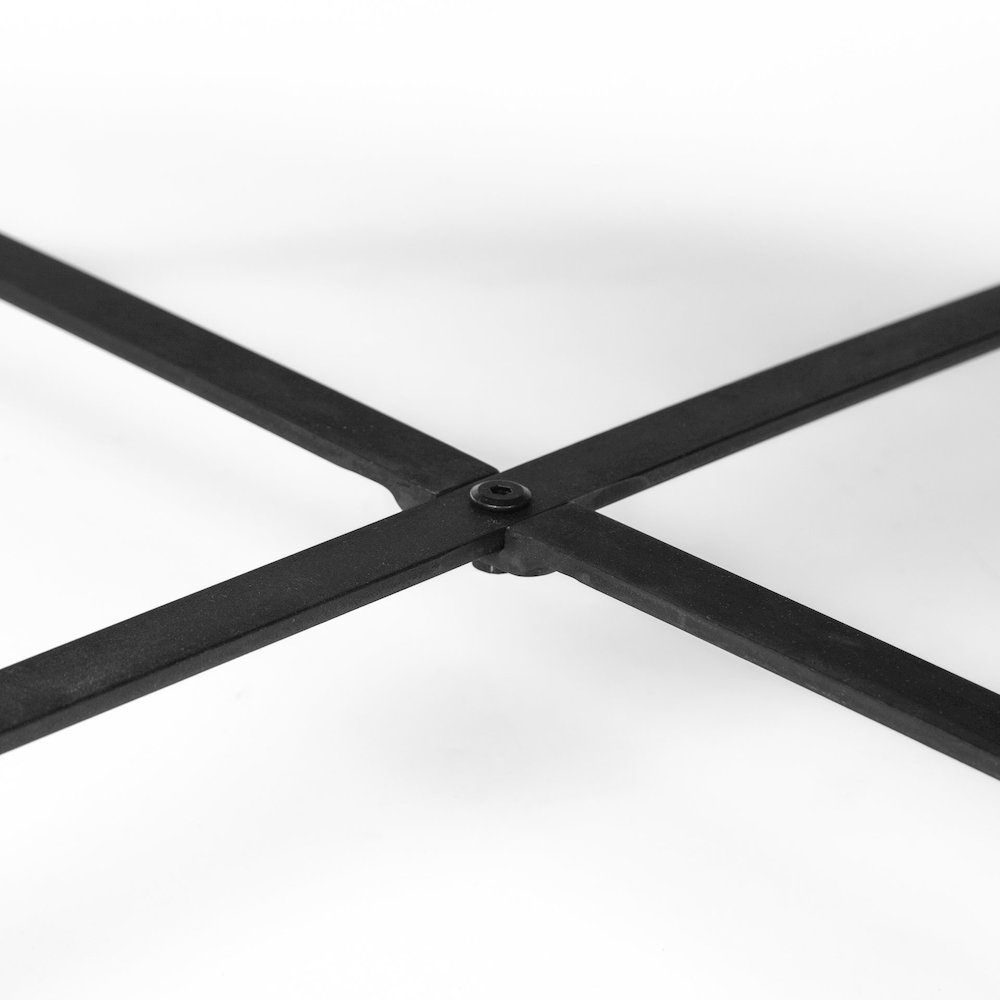 (Set Of 2) Brown Solid Wood Top Black Metal Base Nesting Coffee Tables. Picture 8