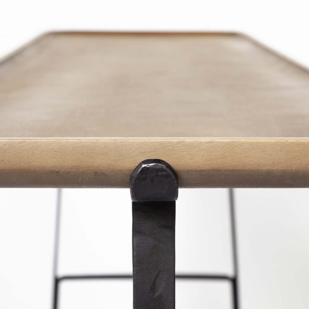 Rectangular Brown Raised Edge Top Console Table. Picture 8
