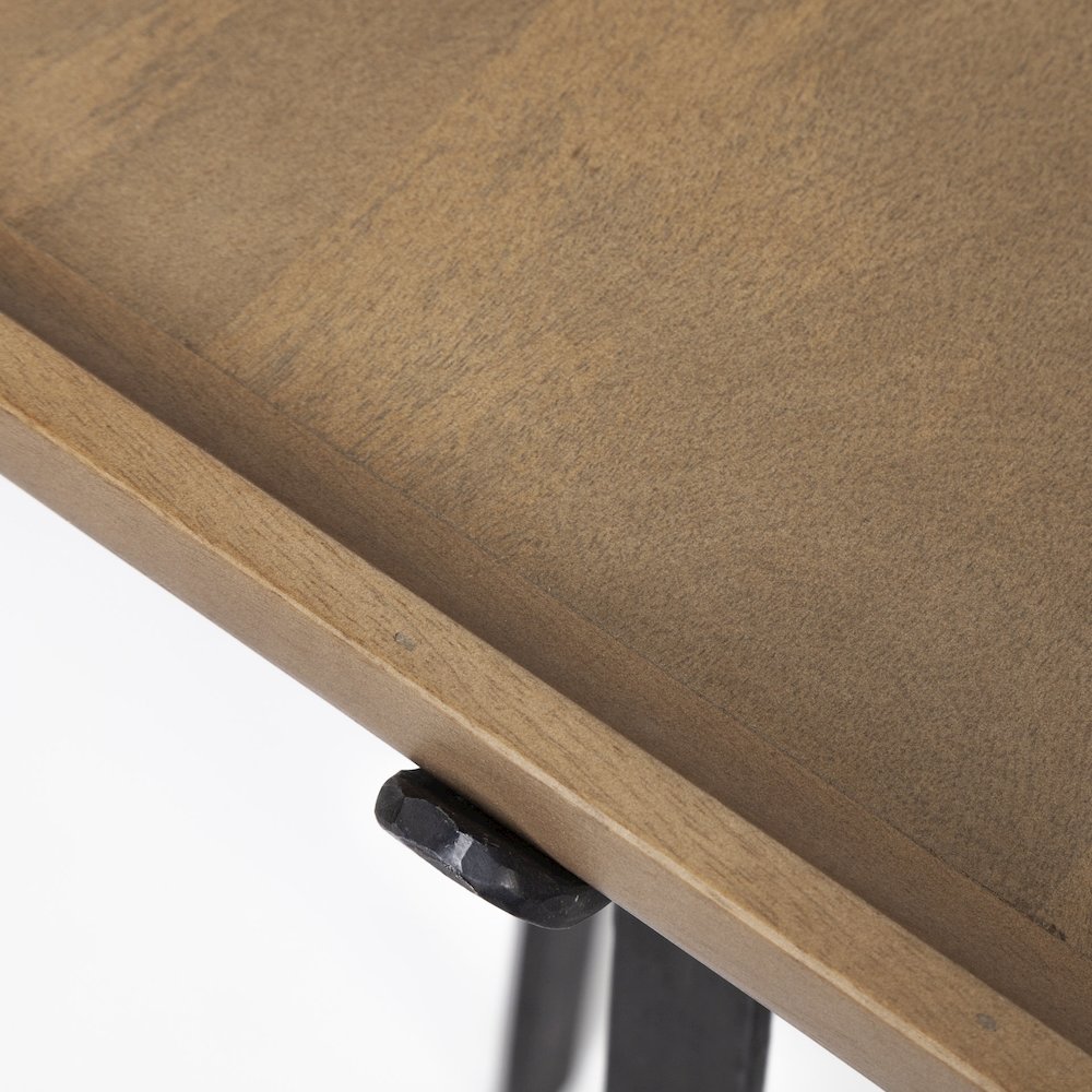 Rectangular Brown Raised Edge Top Console Table. Picture 9
