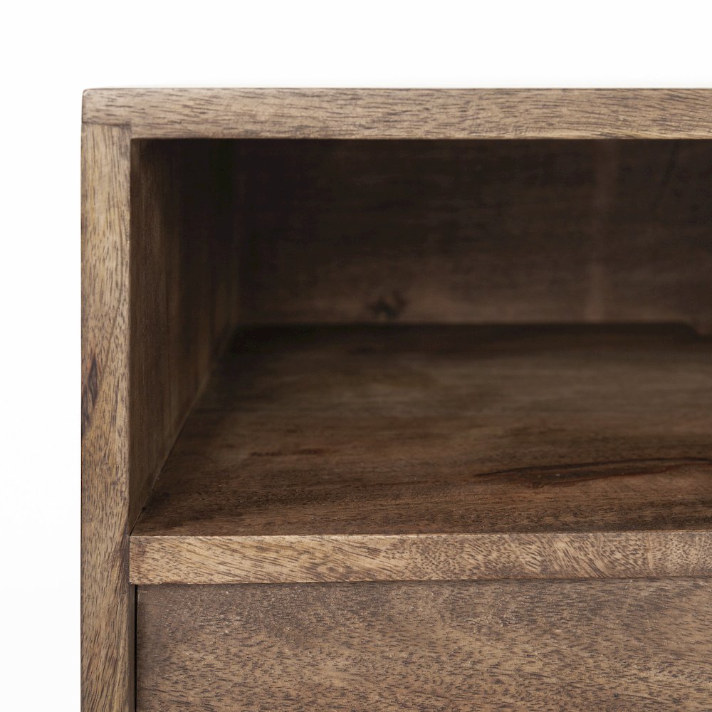 Glenn IV Dark Brown Wood Black Iron Frame Media Console Storage, TV Stand. Picture 13