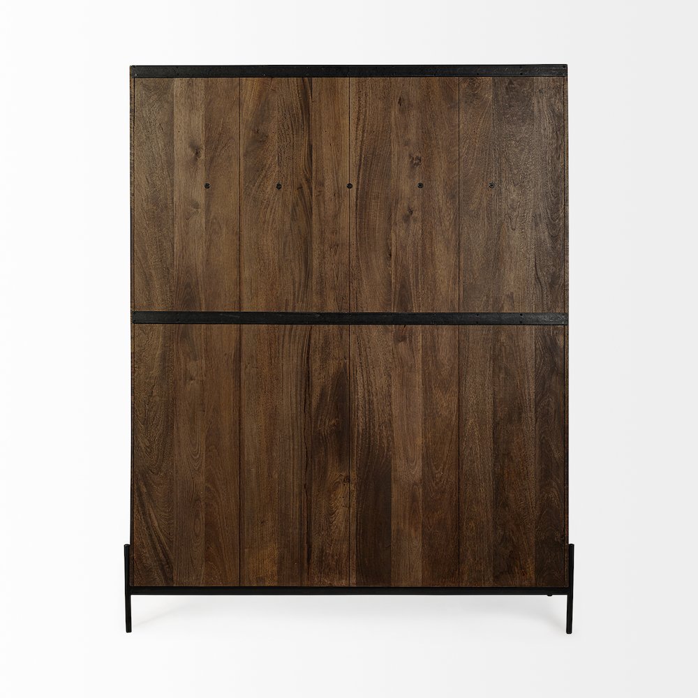 Glenn V 56L x 17W Dark Brown Wood Cream Fabric Seat, 3 Drawers Hall Tree. Picture 11