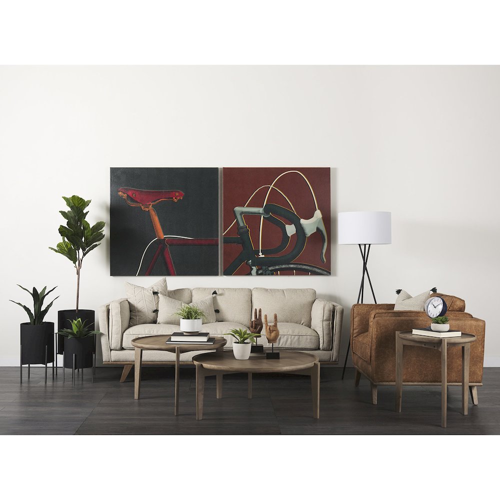 (Set Of 2) 40" & 31" Round Brown Solid Wood Nesting Coffee Tables. Picture 5