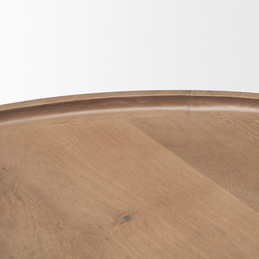 (Set Of 2) 40" & 31" Round Brown Solid Wood Nesting Coffee Tables. Picture 10