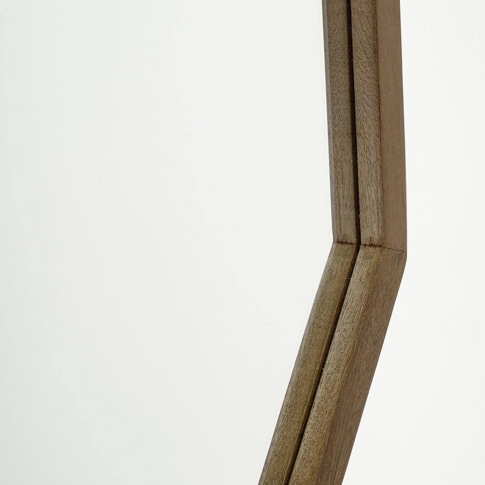 Aramis 32" Octagon Brown Wood Frame Wall Mirror. Picture 5