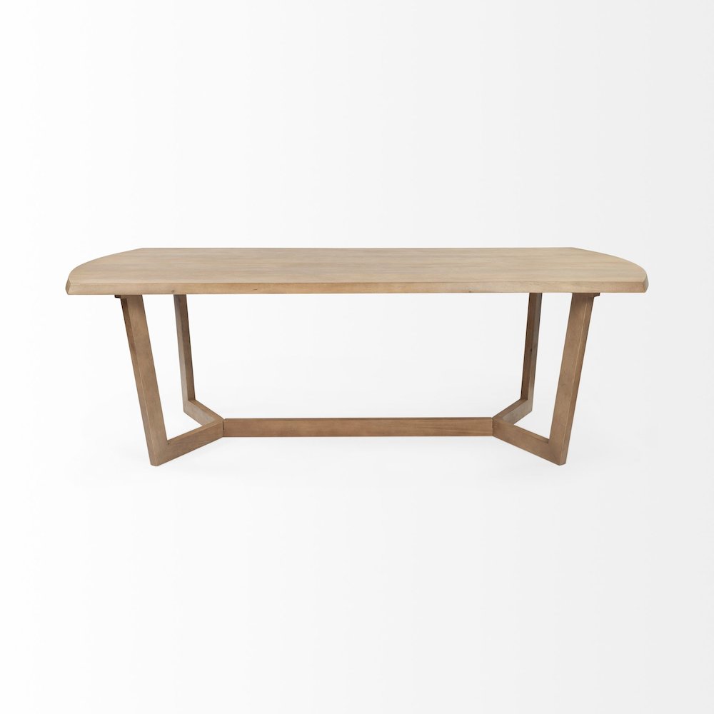 Denver 91.5x38 Rectangular Brown Solid Wood Top & Base Dining Table. Picture 6