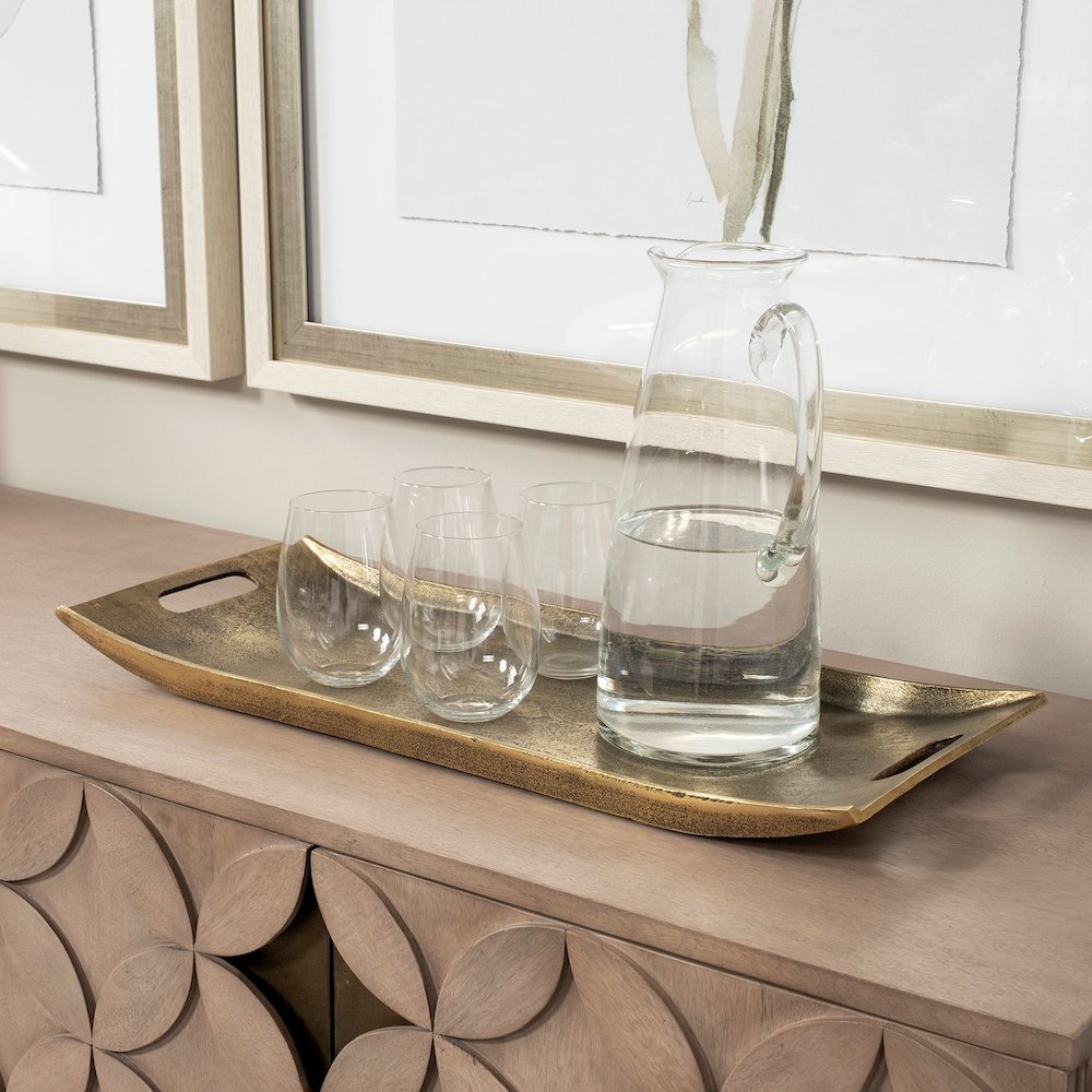 Drey 24L x 10W Gold Rectangular Tray. Picture 4