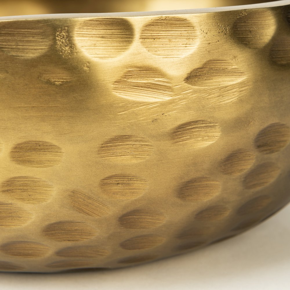 12L X 12W Gold Hammered Aluminum Bowl. Picture 8