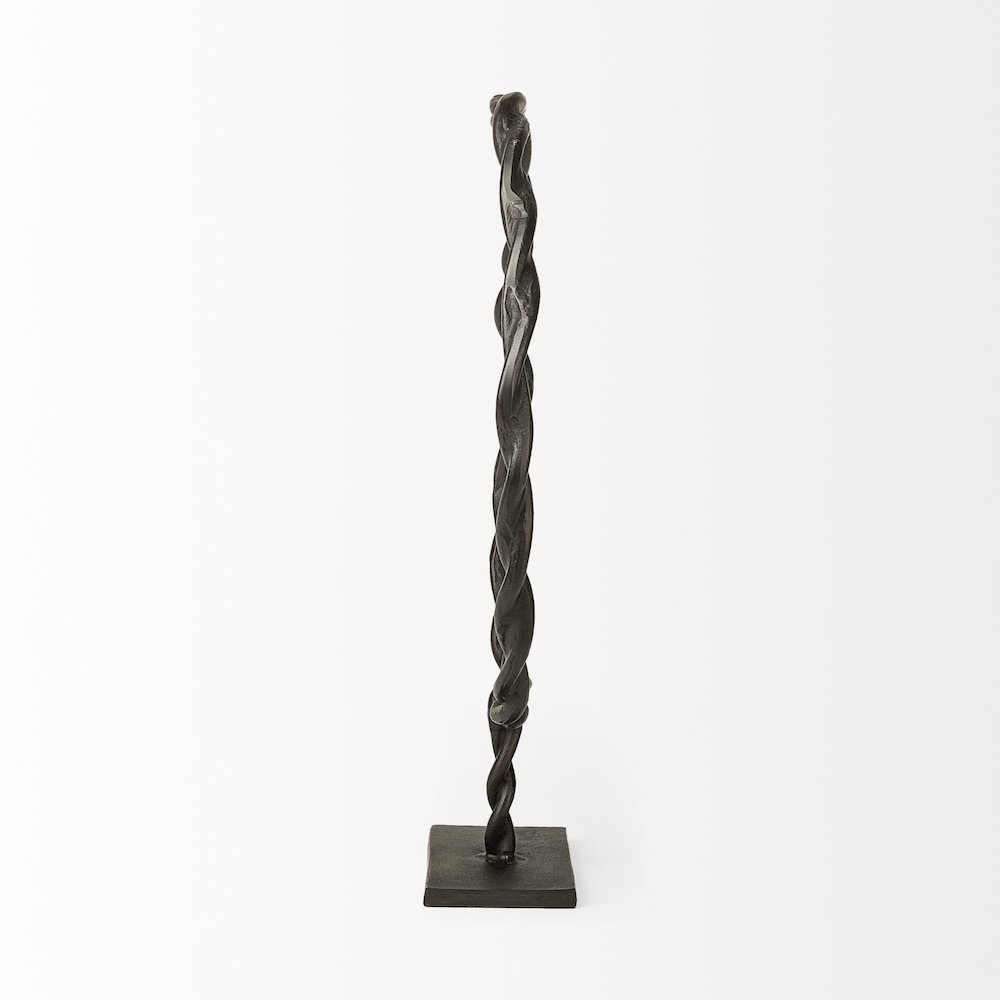 Rizwan (Large) Black Aluminum Braided Circular Object. Picture 4
