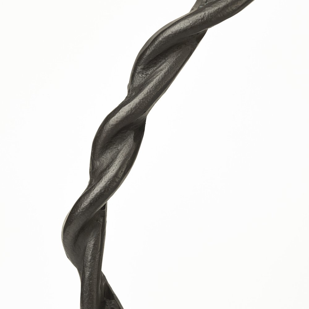 Rizwan (Large) Black Aluminum Braided Circular Object. Picture 7