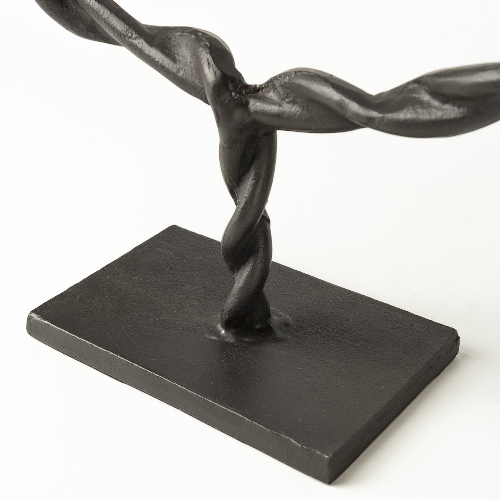 Rizwan (Large) Black Aluminum Braided Circular Object. Picture 8