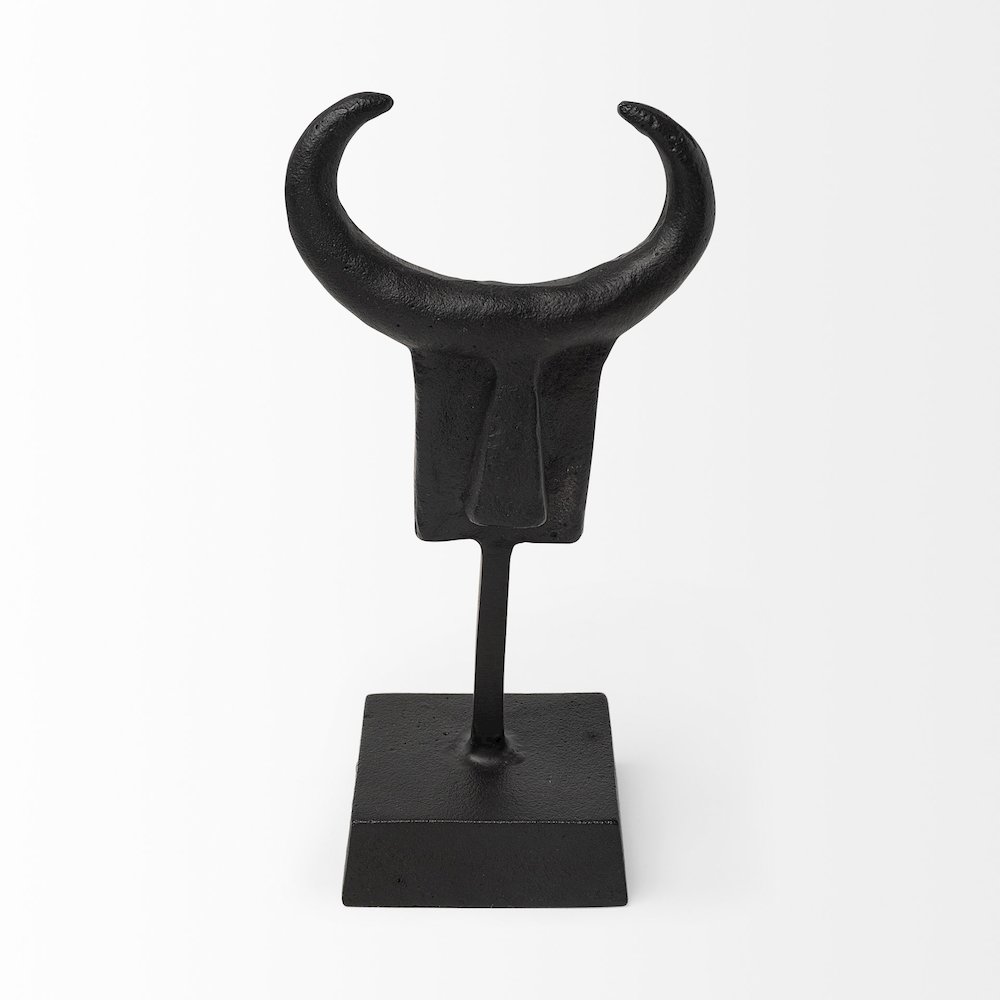 Caleb 4L x 5W Black Metal Tribal Figurine. Picture 4