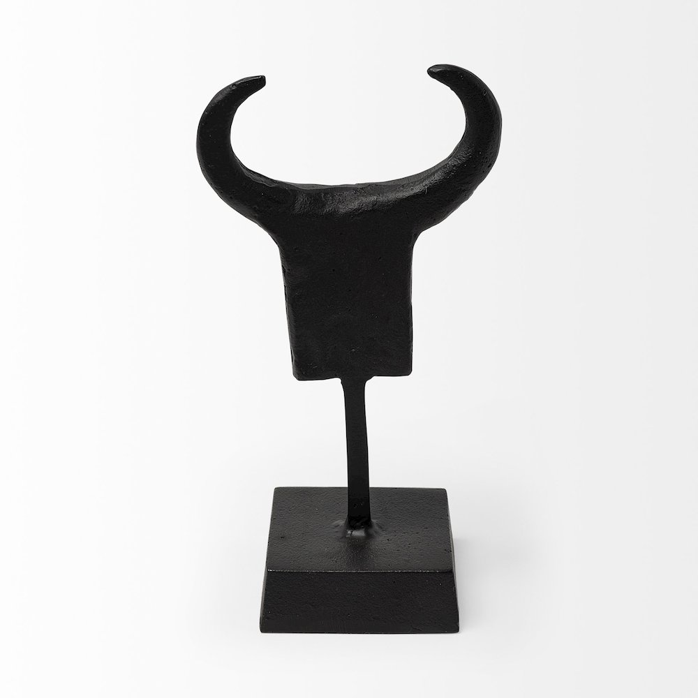Caleb 4L x 5W Black Metal Tribal Figurine. Picture 6