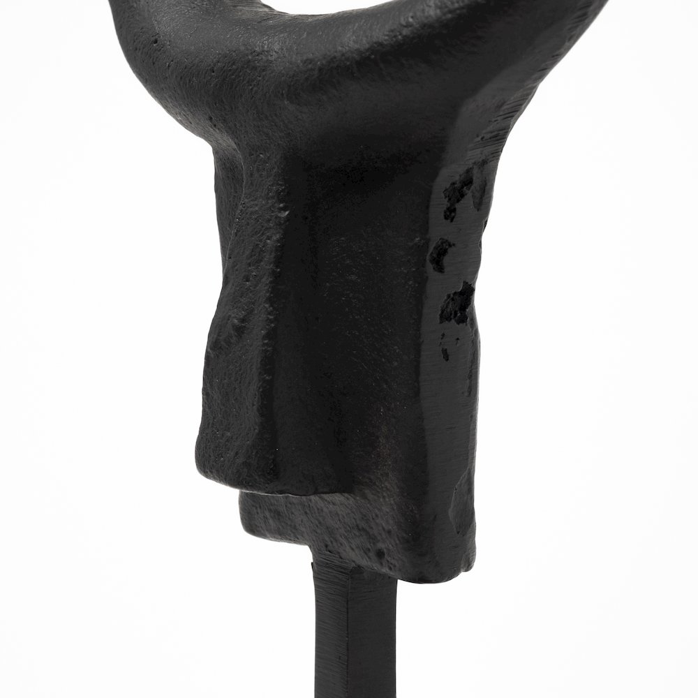 Caleb 4L x 5W Black Metal Tribal Figurine. Picture 8