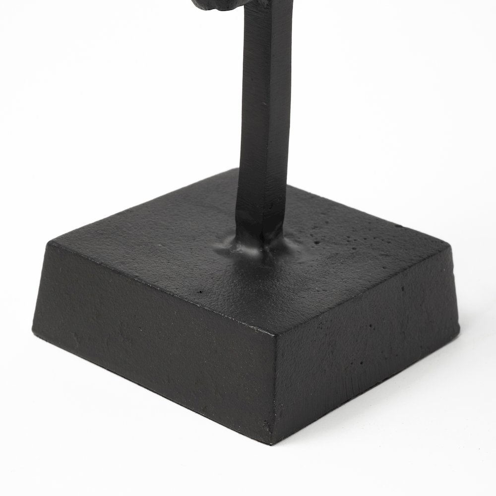 Caleb 4L x 5W Black Metal Tribal Figurine. Picture 9