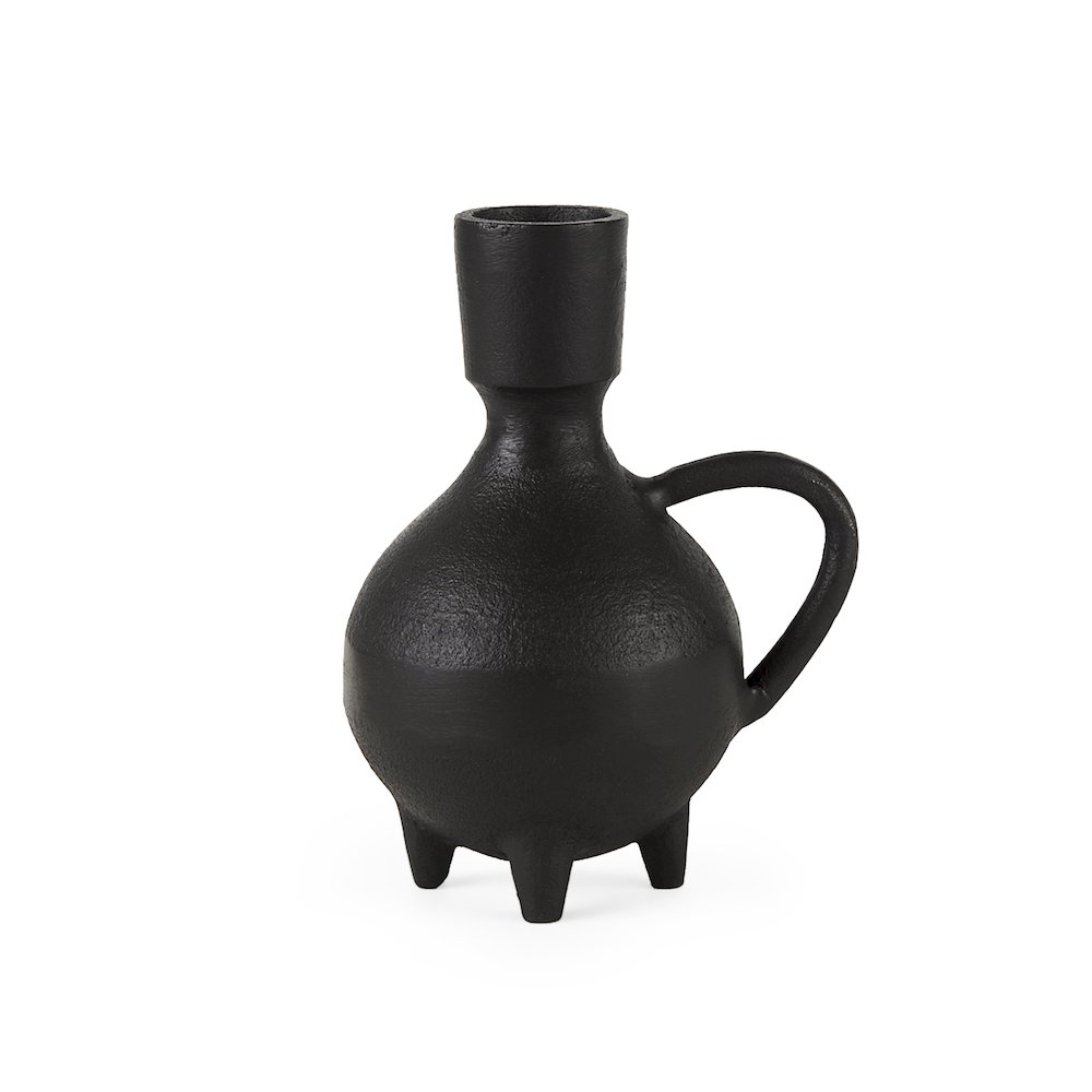 Cyrus Black Spherical Vase Flute Decorative Object. Picture 1