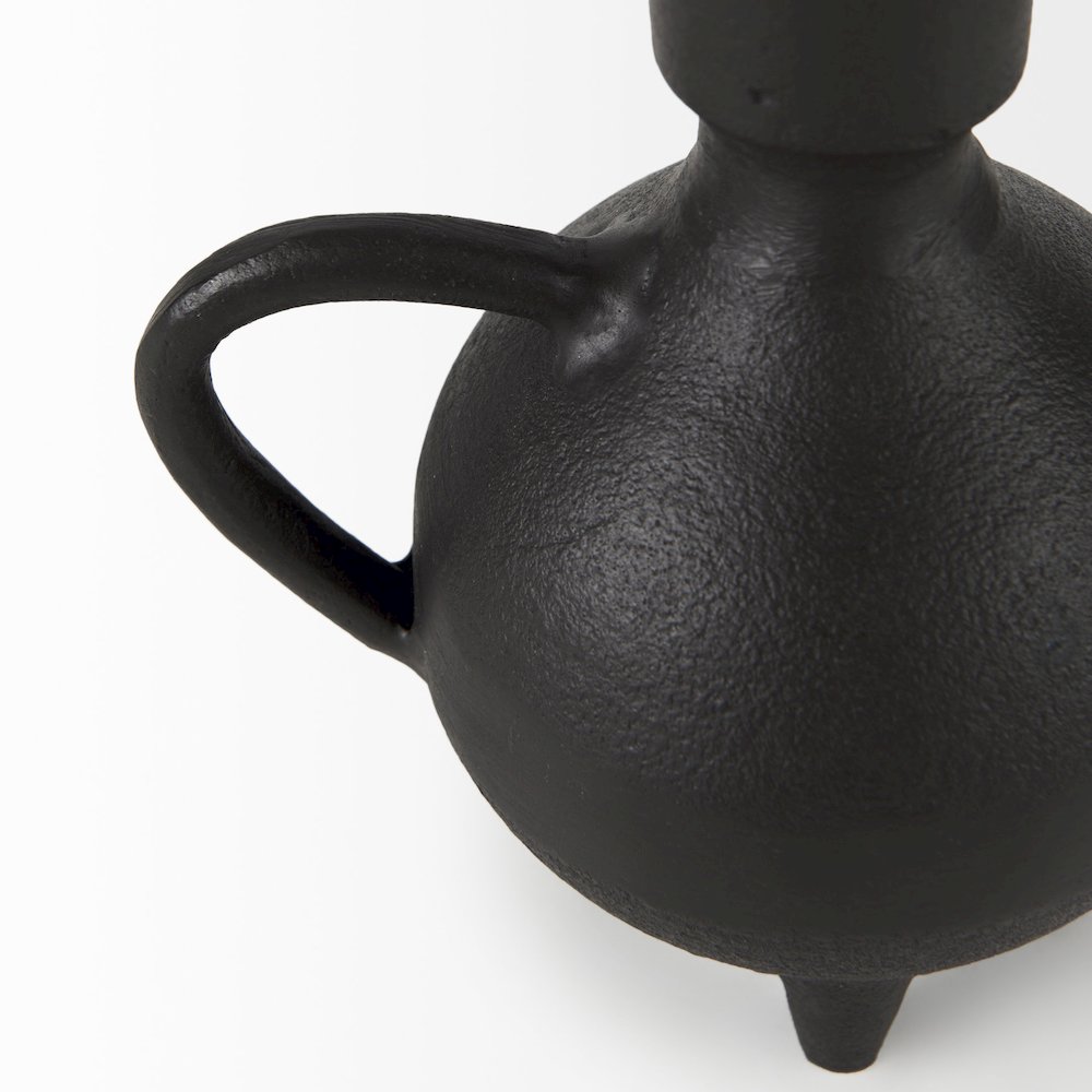 Cyrus Black Spherical Vase Flute Decorative Object. Picture 3