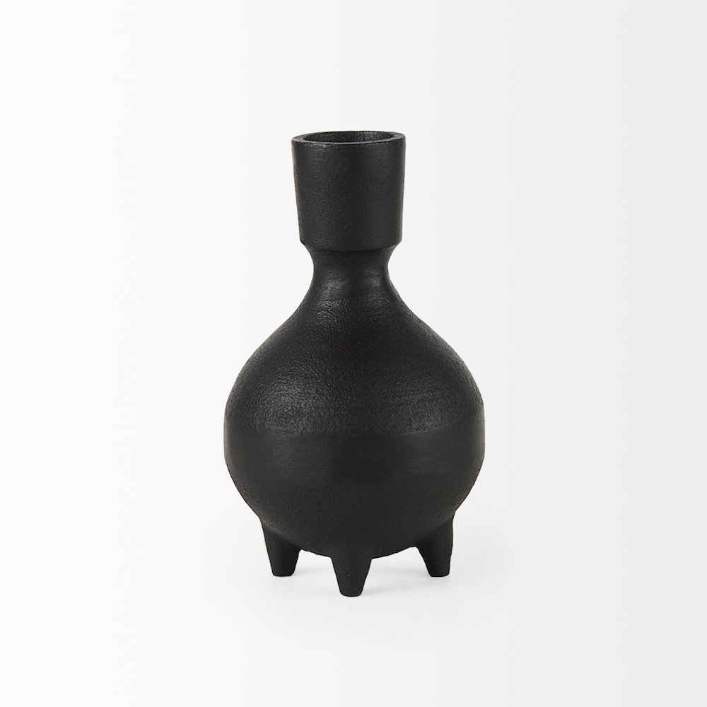 Cyrus Black Spherical Vase Flute Decorative Object. Picture 8