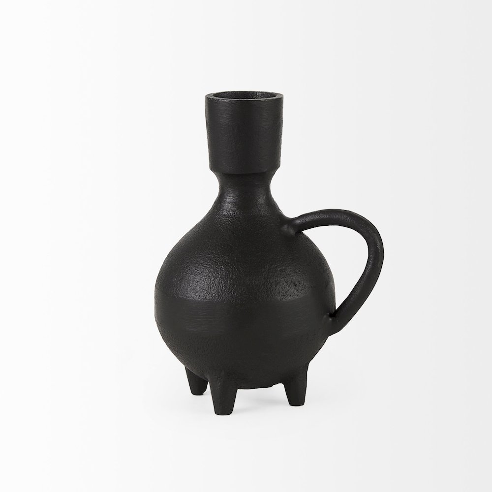 Cyrus Black Spherical Vase Flute Decorative Object. Picture 9
