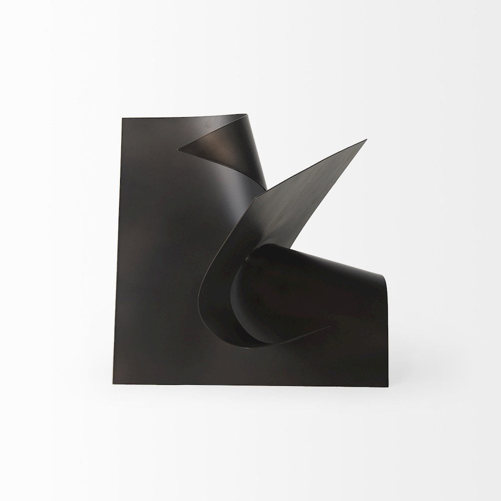 Francesca 11.8L x 11.8W x 11.8H Black Metal Sculptural Decorative Object. Picture 2