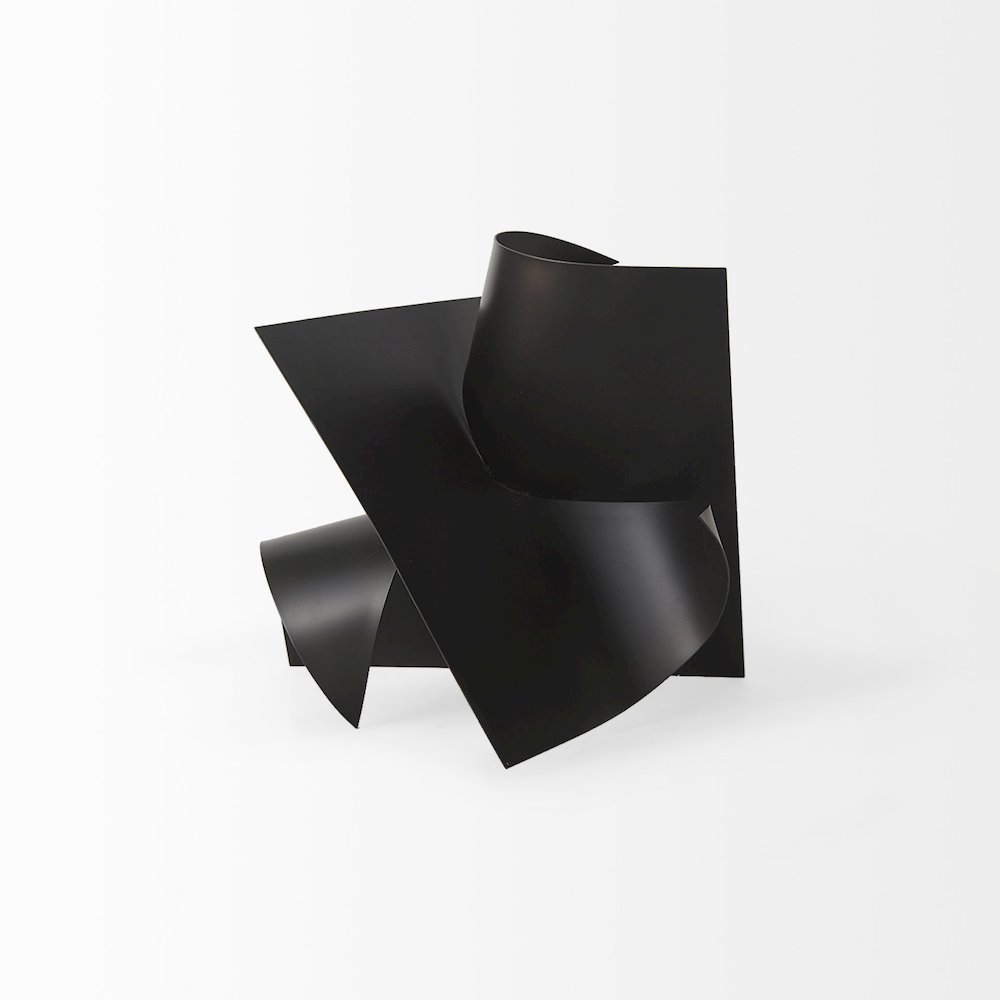Francesca 11.8L x 11.8W x 11.8H Black Metal Sculptural Decorative Object. Picture 4