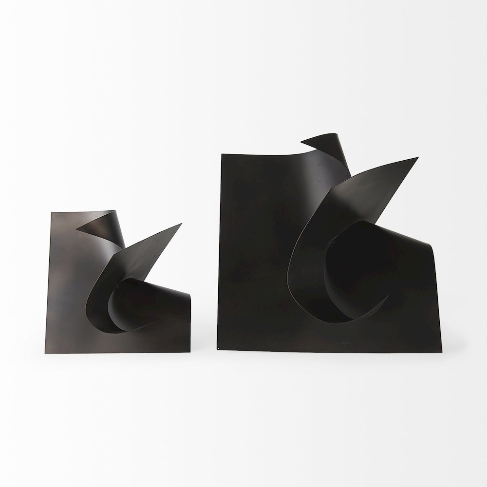 Francesca 11.8L x 11.8W x 11.8H Black Metal Sculptural Decorative Object. Picture 5