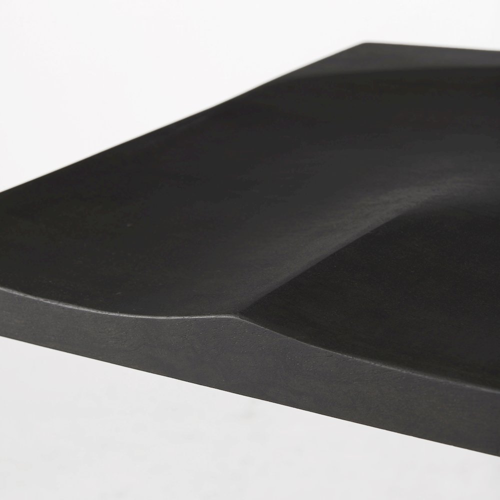 Black Wood Black Metal Base C-Shape Bar Stool. Picture 8