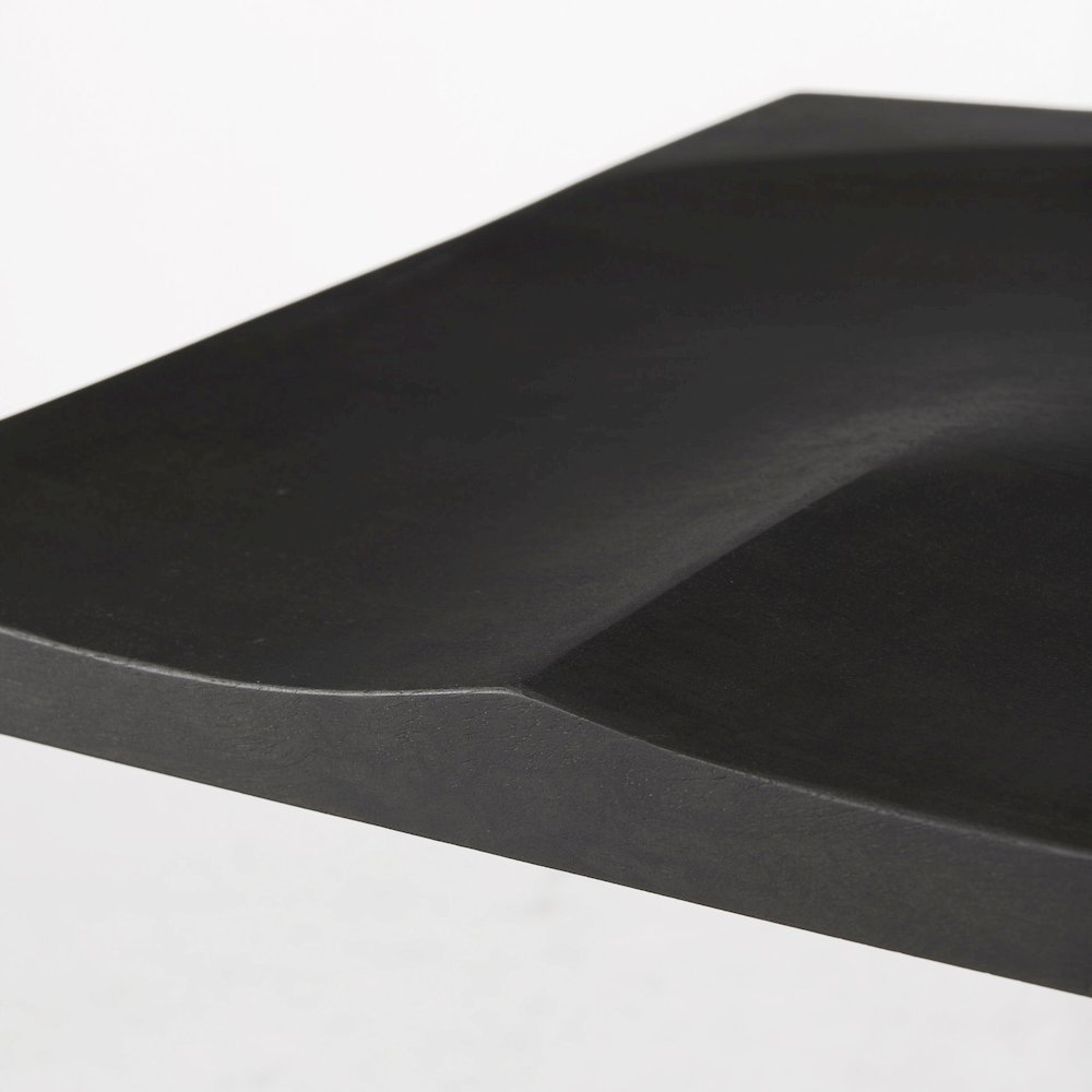 Black Wood Black Metal Base C-Shape Counter Stool. Picture 8
