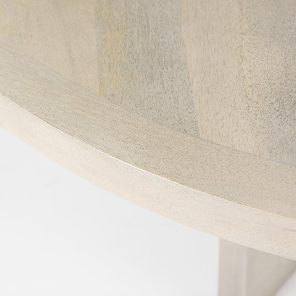 Liesl 54.L x 54.0W x 30.0H Barely Gray Finished Wood Circular Top Dining Table. Picture 9