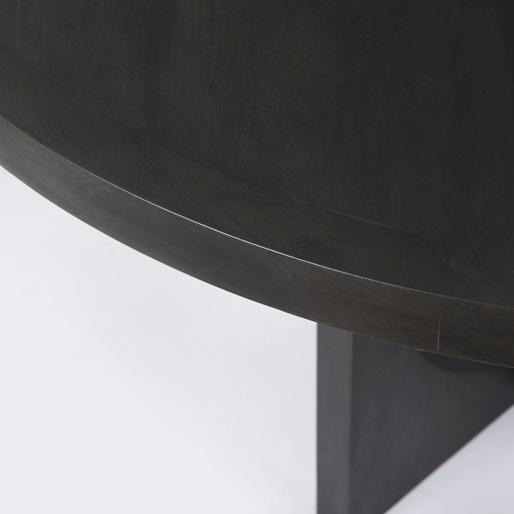 Liesl 54.L x 54.0W x 30.0H Black Wood Circular Top Dining Table. Picture 13