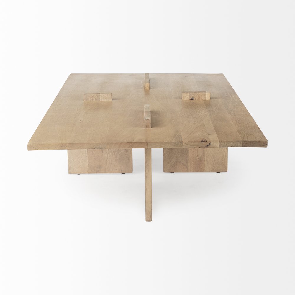 56 X 34 Rectangular Light Brown Wood Coffee Table. Picture 7