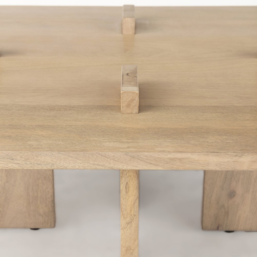 56 X 34 Rectangular Light Brown Wood Coffee Table. Picture 10