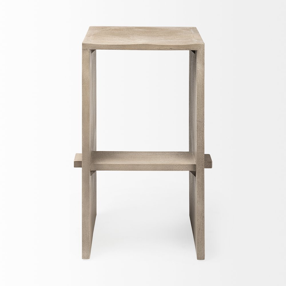 30" Seat Height Light Gray Wood Bar Stool. Picture 4