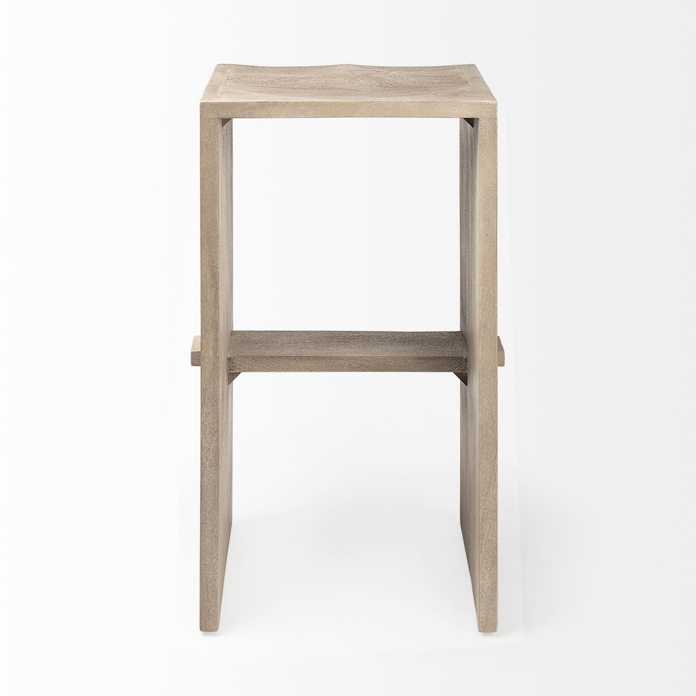 30" Seat Height Light Gray Wood Bar Stool. Picture 6