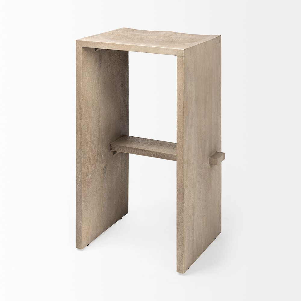 30" Seat Height Light Gray Wood Bar Stool. Picture 7