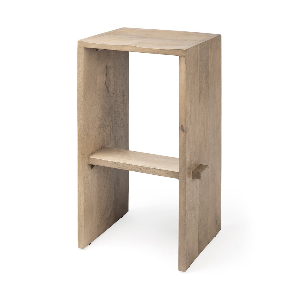 30" Seat Height Light Brown Wood Bar Stool. Picture 1