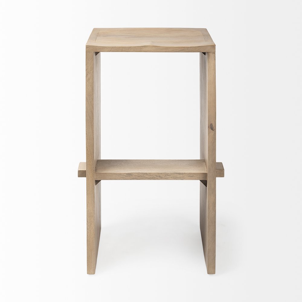 30" Seat Height Light Brown Wood Bar Stool. Picture 4