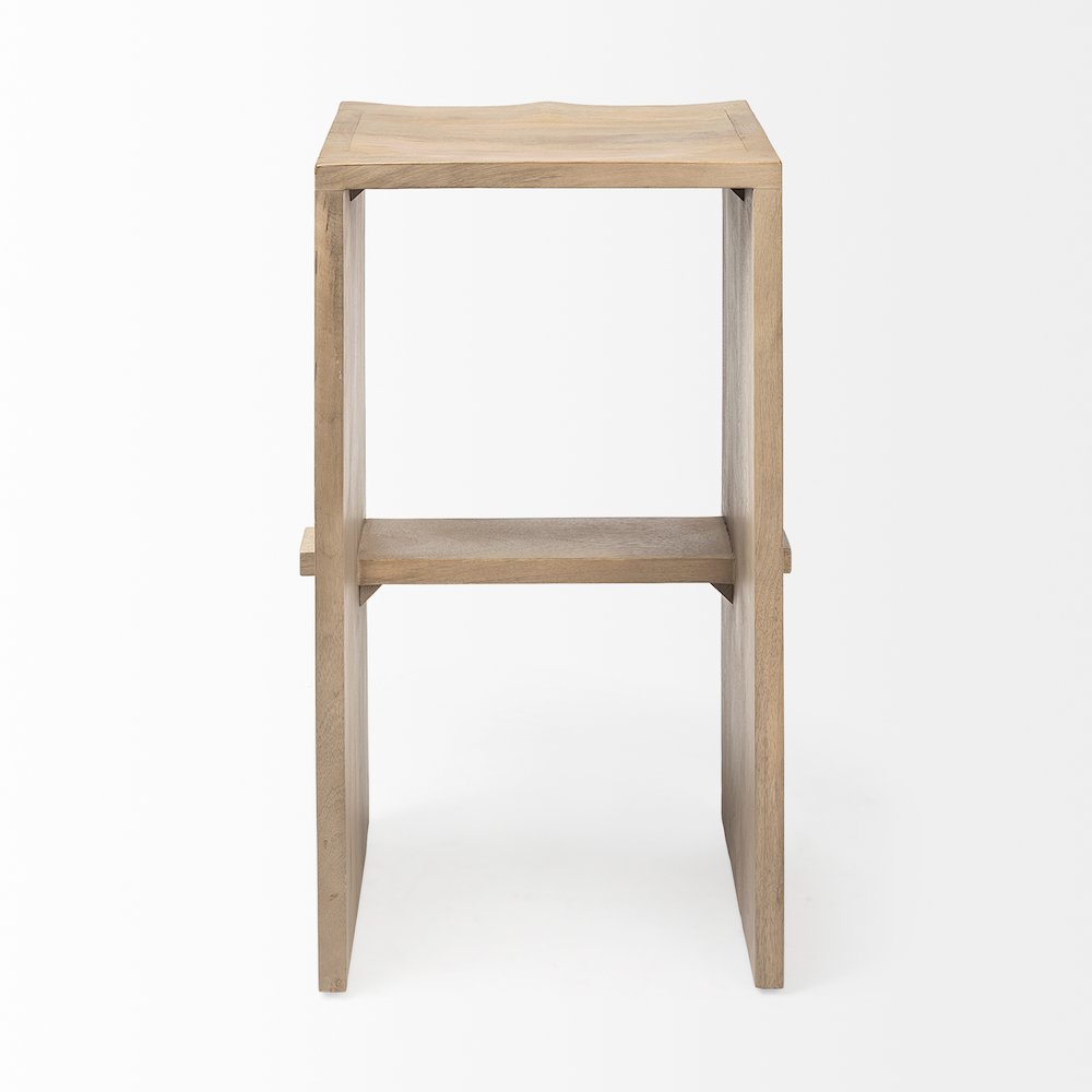 30" Seat Height Light Brown Wood Bar Stool. Picture 6