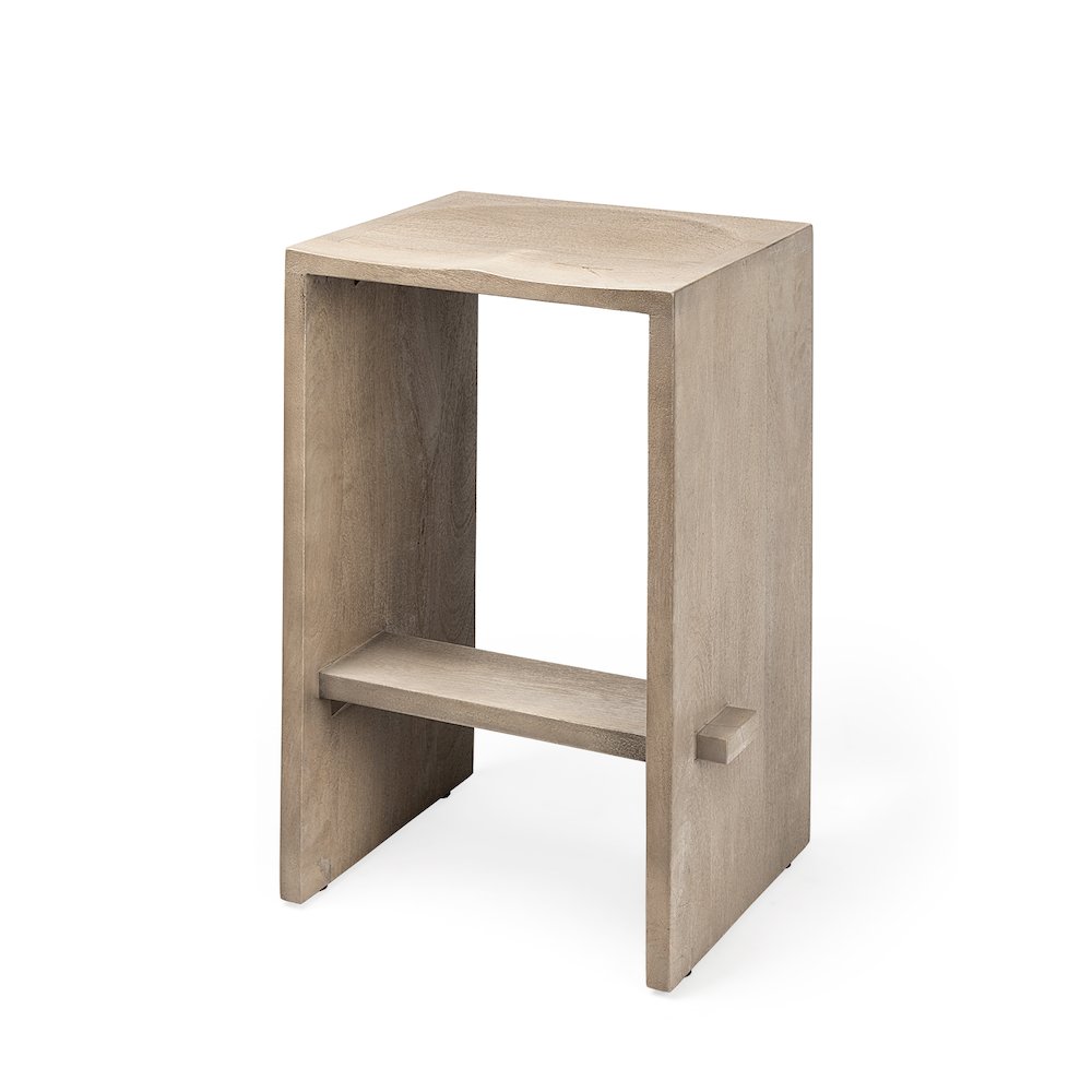 26" Seat Height Light Gray Wood Counter Stool. Picture 1