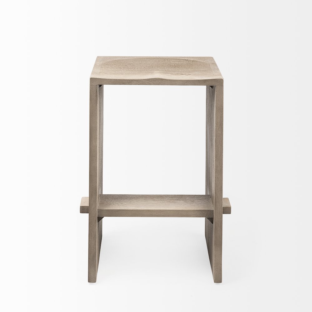 26" Seat Height Light Gray Wood Counter Stool. Picture 4