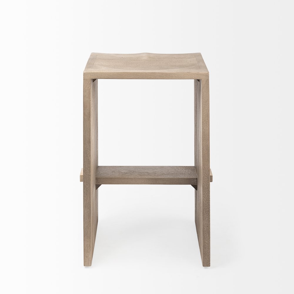 26" Seat Height Light Gray Wood Counter Stool. Picture 6
