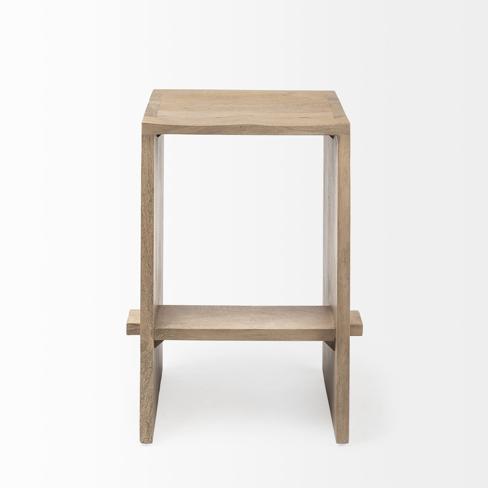 26" Seat Height Light Brown Wood Counter Stool. Picture 4