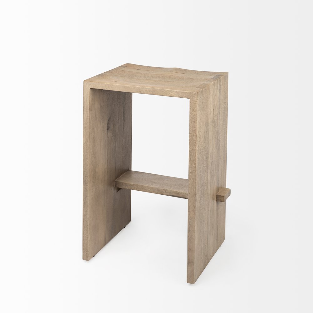 26" Seat Height Light Brown Wood Counter Stool. Picture 7