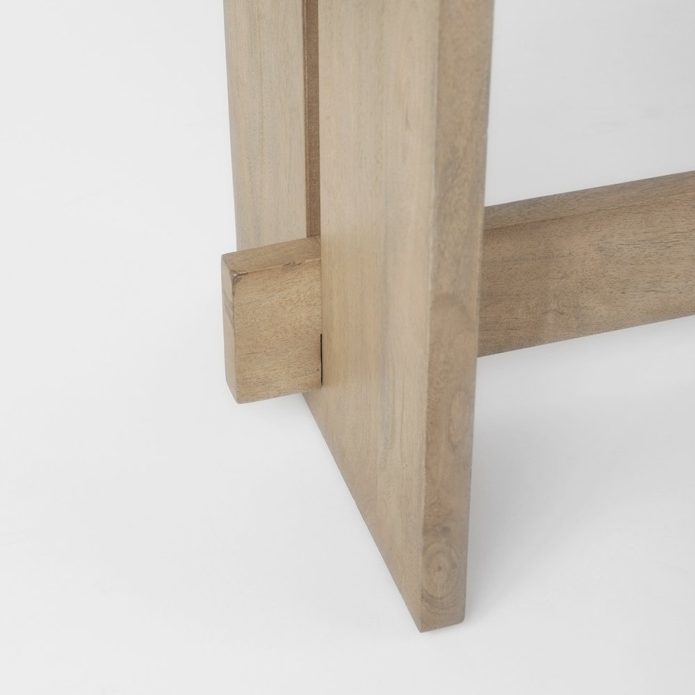 18H Light Brown Wood Dining Bench. Picture 2