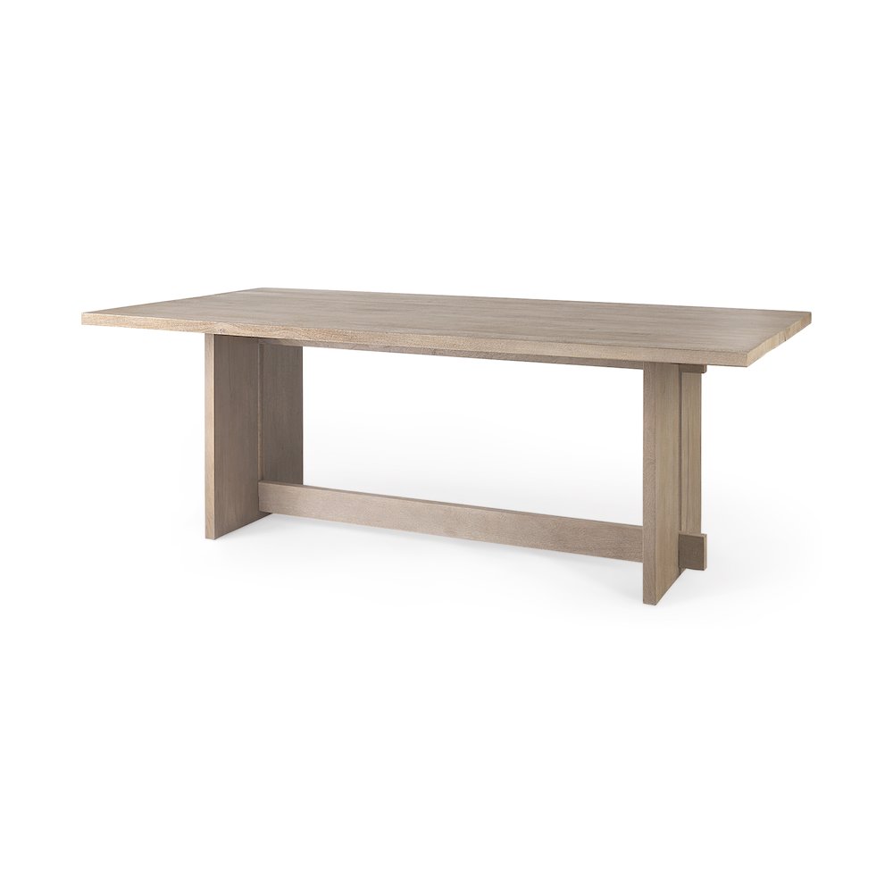 84L Light Gray Wood Dining Table. Picture 1